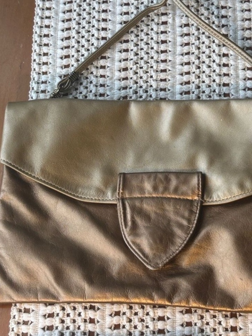 Solid Gold Genuine Leather Made in USA Vintage Gold Bronze Solid Gold Era